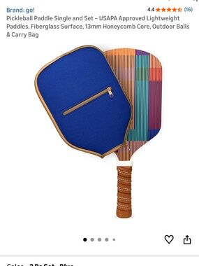 go! Pickleball Paddle with Blue Zip Case NWT